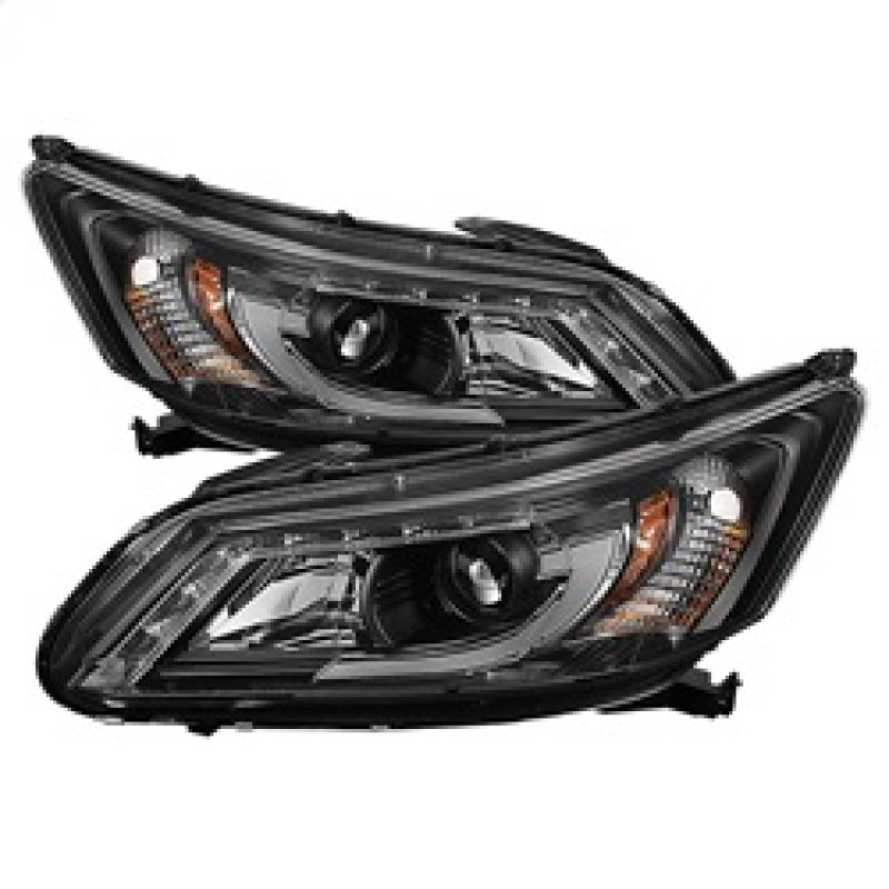 Spyder Honda Accord 2013-2015 4DR Projector Headlights Light Bar DRL Black PRO-YD-HA13-LBDRL-BK SPYDER Headlights AXOPROS