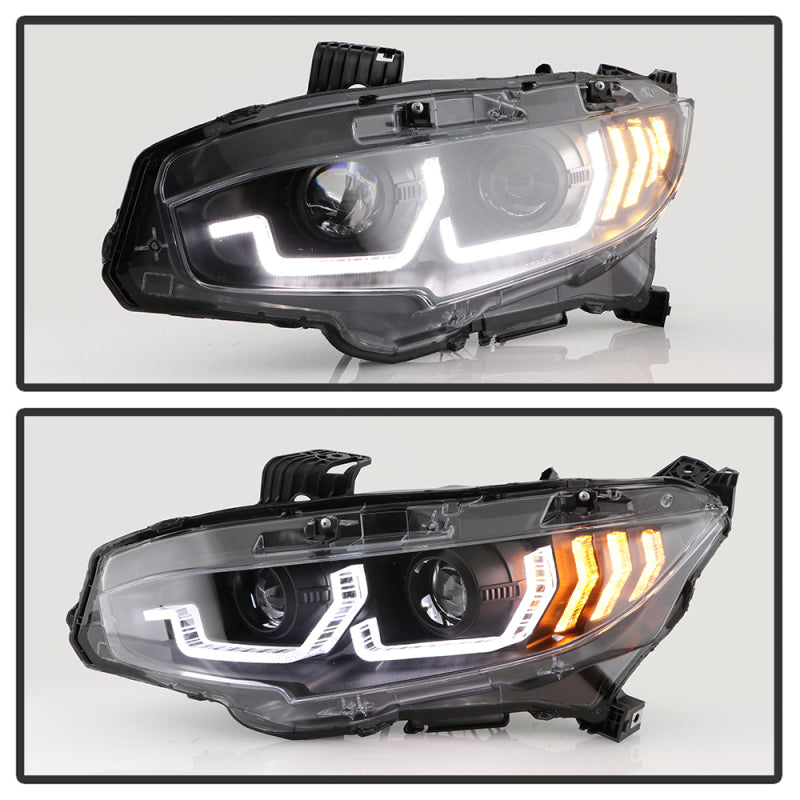 Spyder Honda Civic 16- 2DR/4DR/Hatchback Projector Headlights - Black PRO-YD-HC16SI-SEQGR-BK SPYDER Headlights AXOPROS