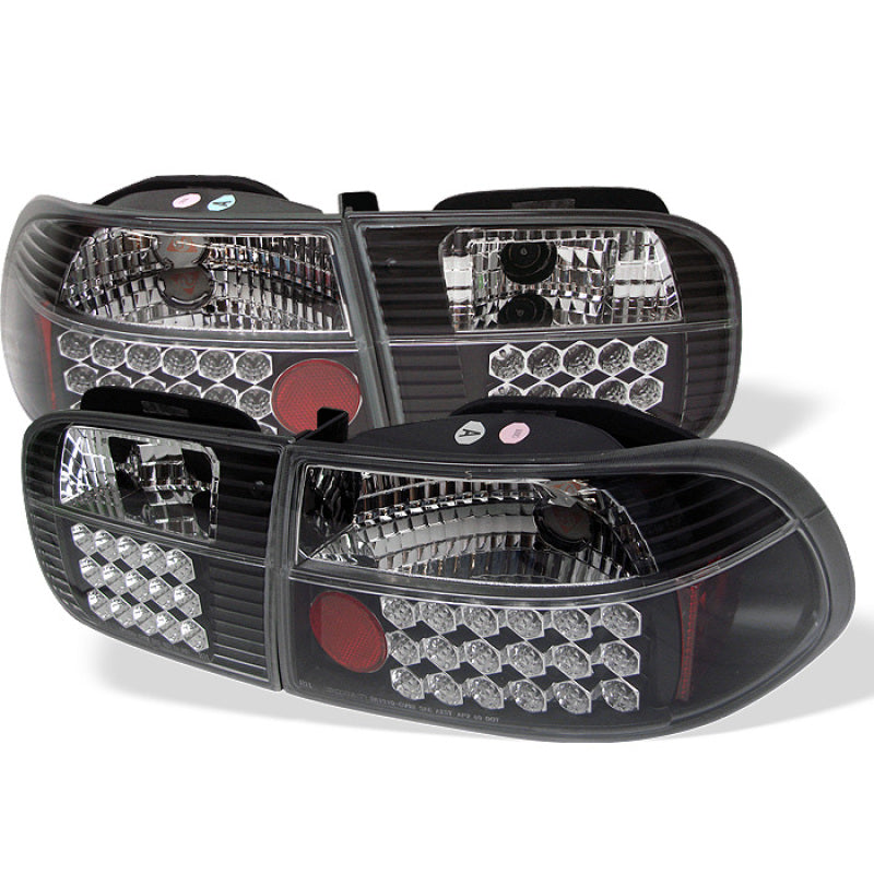 Spyder Honda Civic 92-95 2/4DR LED Tail Lights Black ALT-YD-HC92-24D-LED-BK SPYDER Tail Lights  AXOPROS