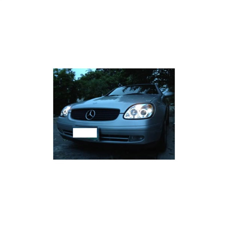 Spyder Mercedes Benz SLK 98-04 Projector Halogen Model- LED Halo Chrm PRO-YD-MBSLK98-1PC-HL-C SPYDER Headlights AXOPROS