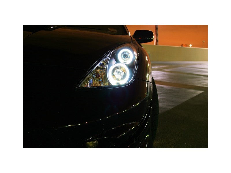 Spyder Toyota Celica 00-05 Projector Headlights LED Halo DRL Blk High H1 Low H1 PRO-YD-TCEL00-LED-BK SPYDER Headlights AXOPROS