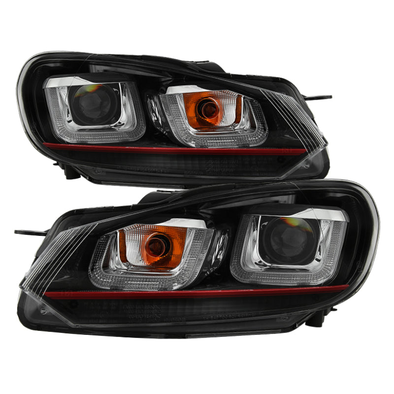 Spyder Volkswagen Golf / GTI 10-13 Version 3 Projector Headlights - Black PRO-YD-VG10V3R-DRL-BK SPYDER Headlights AXOPROS