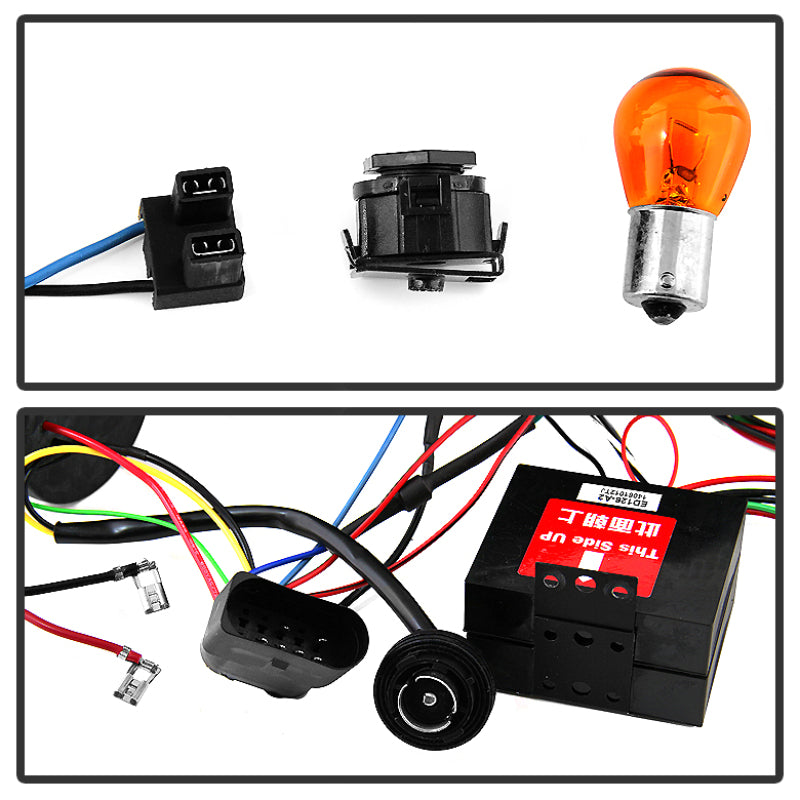 Spyder Volkswagen Golf VII 14-16 Projector Headlights DRL LED Blk Stripe Blk PRO-YD-VG15-BLK-DRL-BK SPYDER Headlights AXOPROS