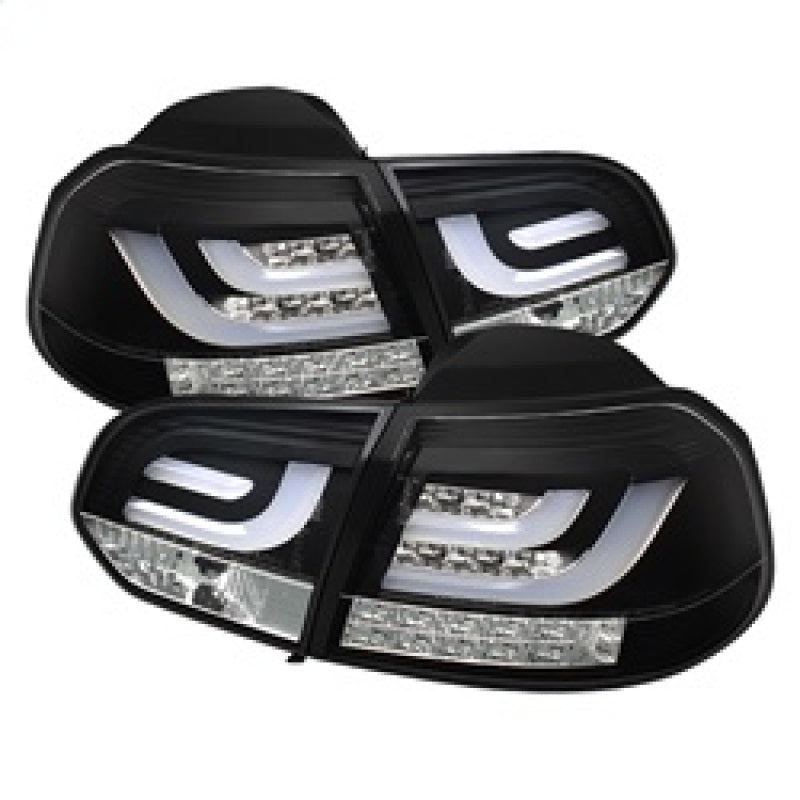 Spyder Volkswagen Golf/GTI 10-13 G2 Type With Light Bar LED Tail Lights Black ALT-YD-VG10-LED-G2-BK SPYDER Tail Lights  AXOPROS