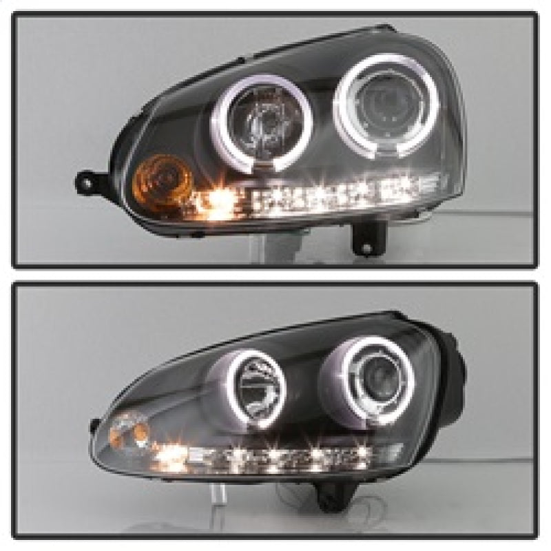Spyder Volkswagen GTI 06-09/Jetta 06-09 Halogen Model Only - LED Halo DRL Black PRO-YD-VG06-HL-BK SPYDER Headlights AXOPROS