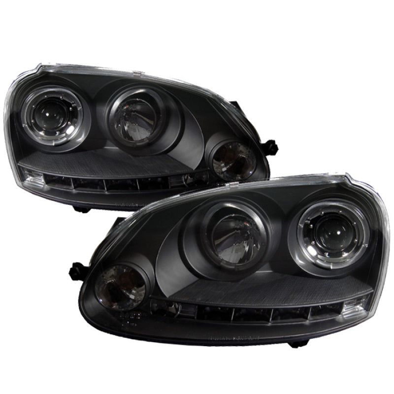 Spyder Volkswagen GTI 06-09/Jetta 06-09 Halogen Model Only - LED Halo DRL Black PRO-YD-VG06-HL-BK SPYDER Headlights AXOPROS