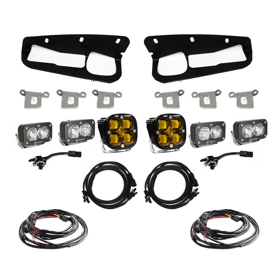Squadron SAE/Dual S2 Sport Steel Bumper Fog Pocket Light Kit Baja Designs Fog Light Kit AXOPROS