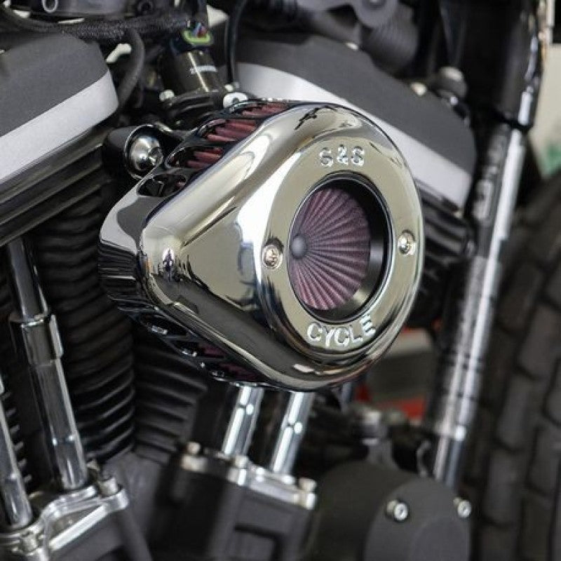 S&S Cycle 2007+ XL Models Stealth Air Stinger w/ Chrome Teardrop S&S Cycle Air Intake Components AXOPROS