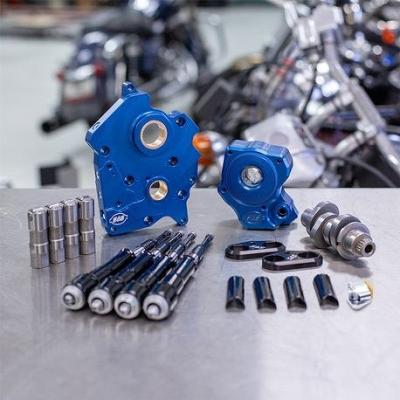 S&S Cycle 2017+ Oil Cooled M8 Models Chain Drive 475C Cam Chest Kit w/ Black Pushrod Tubes S&S Cycle Cam Gears AXOPROS