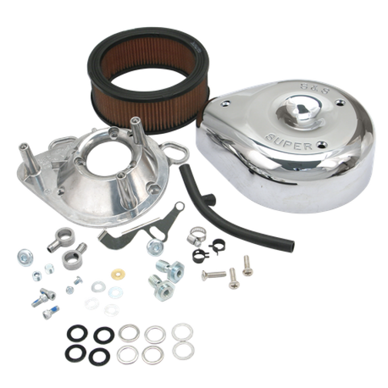 S&S Cycle 93-99 BT/91-03 Sportster Models Teardrop Air Cleaner Kit for S&S Super E/G Carb S&S Cycle Air Intake Components AXOPROS