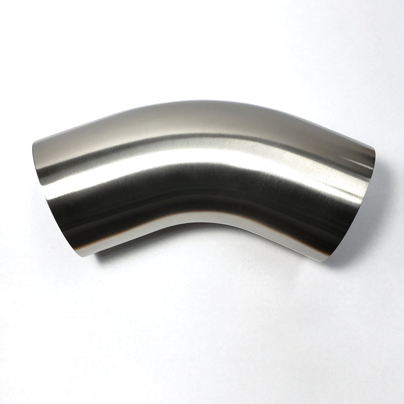 Stainless Bros 3.5in 304 SS 45 Degree Bend Elbow - 1D / 3.5in CLR - 16GA /.065in Wall - Leg Stainless Bros Steel Tubing AXOPROS