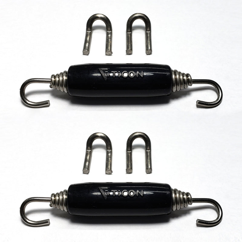 Stainless Bros Spring Tab Kit - 5 Pack SS304 (5 Springs 10 Hooks and 5 Black Silicone Sleeves) Stainless Bros Exhaust Hooks AXOPROS