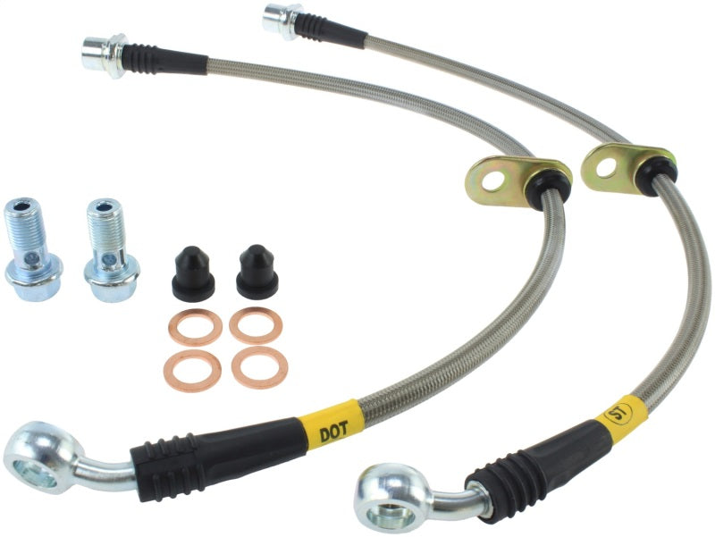 StopTech 00-05 Toyota MR2 Spyder Rear Stainless Steel Brake Lines Stoptech Brake Line Kits AXOPROS
