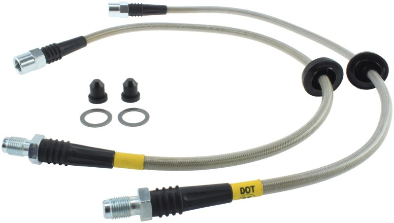 StopTech 00-06 BMW X5 Stainless Steel Front Brake Line Kit Stoptech Brake Line Kits AXOPROS