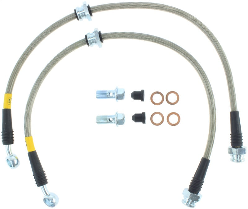 StopTech 00-06 Nissan Sentra Stainless Steel Front Brake Lines Stoptech Brake Line Kits AXOPROS