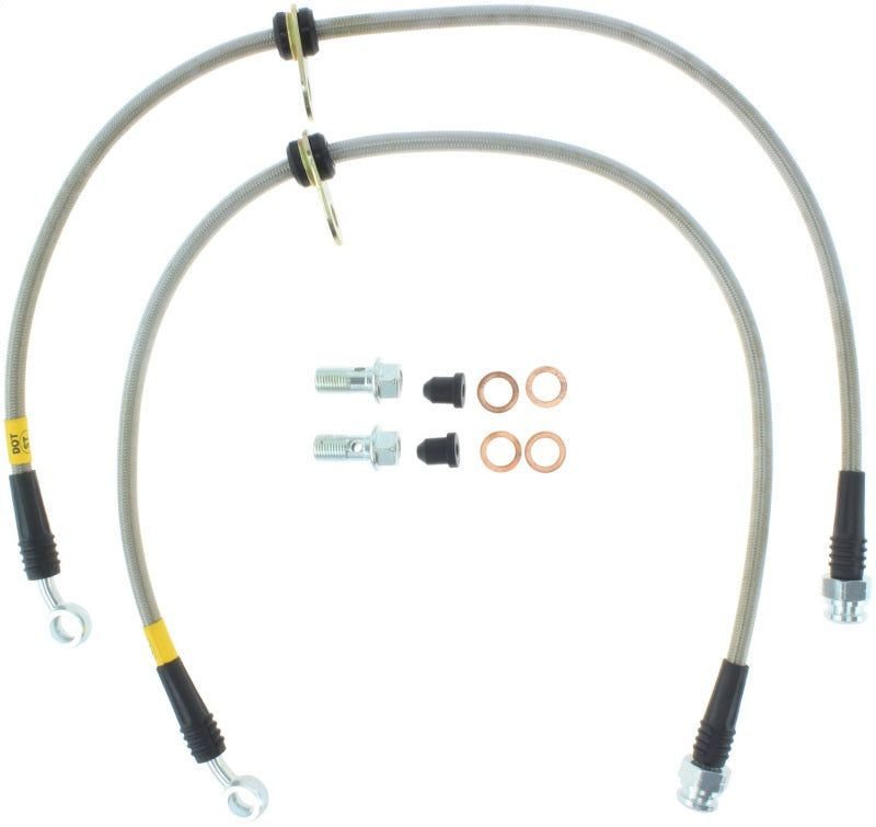 StopTech 02-06 Acura RSX Front SS Brake Lines Stoptech Brake Line Kits AXOPROS