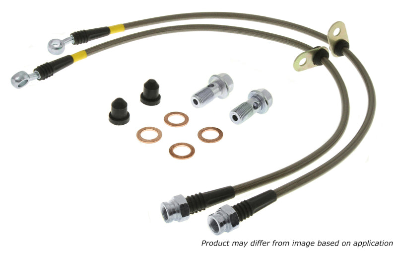 StopTech 02-06 Mini & Mini S Stainless Steel Front Brake Line Kit Stoptech Brake Line Kits AXOPROS