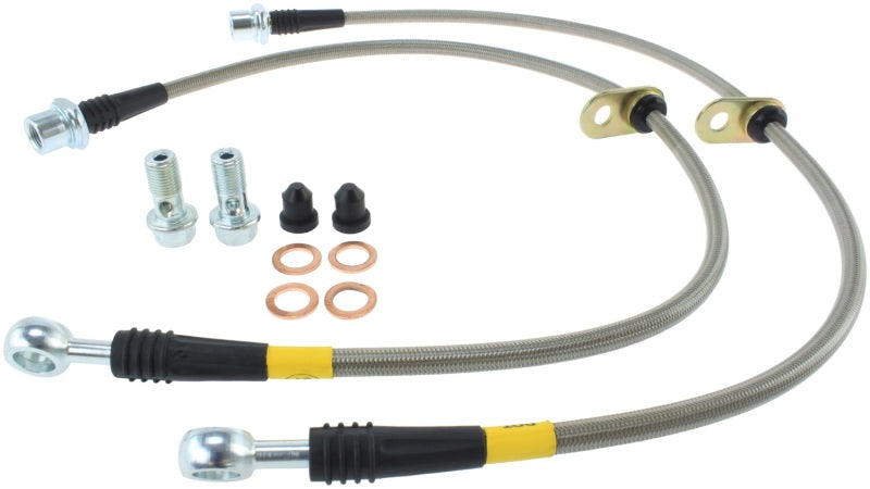 StopTech 02-12 Toyota Camry Coupe/Sedan / 04-08 Solara Rear Stainless Steel Brake Lines Stoptech Brake Line Kits AXOPROS