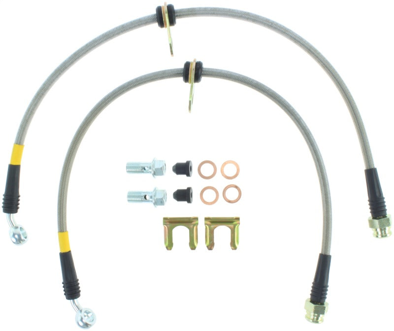 StopTech 04-07 STi & 06-07 WRX Stainless Steel Front Brake Lines Stoptech Brake Line Kits AXOPROS