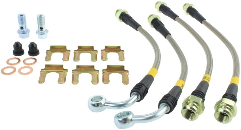 StopTech 05-06 LGT Stainless Steel Rear Brake Lines (4 Line Kit) Stoptech Brake Line Kits AXOPROS