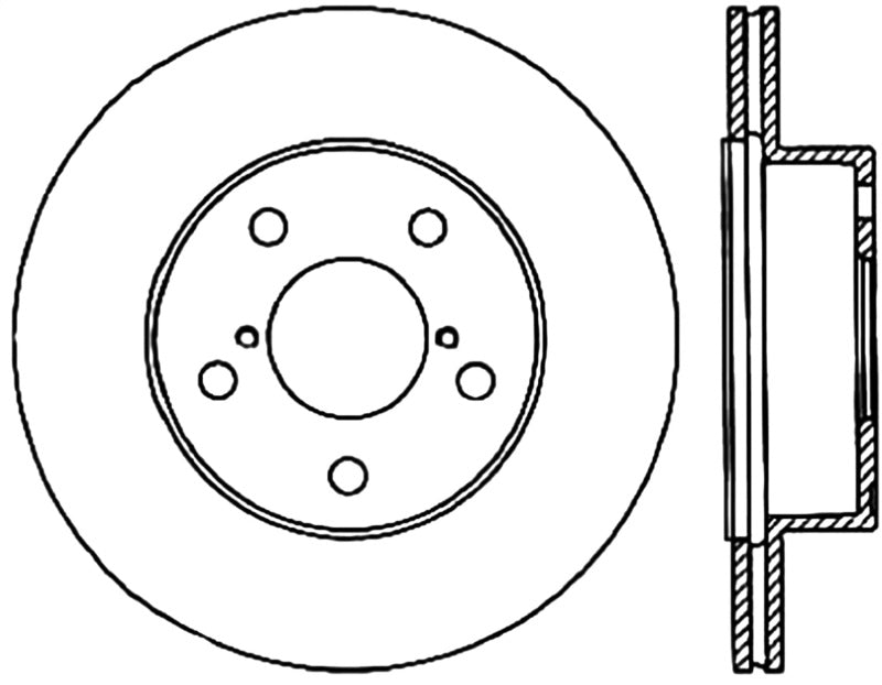 StopTech 05-07 Subaru Impreza WRX/STi Slotted & Drilled Right Rear Rotor Stoptech Brake Rotors - Slot & Drilled AXOPROS