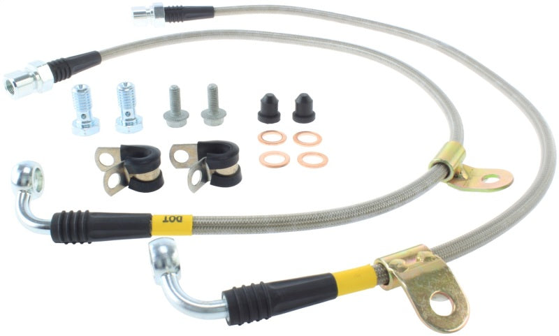 StopTech 05 Chrysler 300C 5.7L V8 w/ Vented Rear Disc Stainless Steel Front Brake Lines Stoptech Brake Line Kits AXOPROS