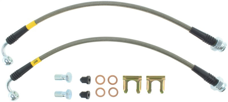 StopTech 06-09 Pontiac Solstice Stainless Steel Front Brake Line Kit Stoptech Brake Line Kits AXOPROS