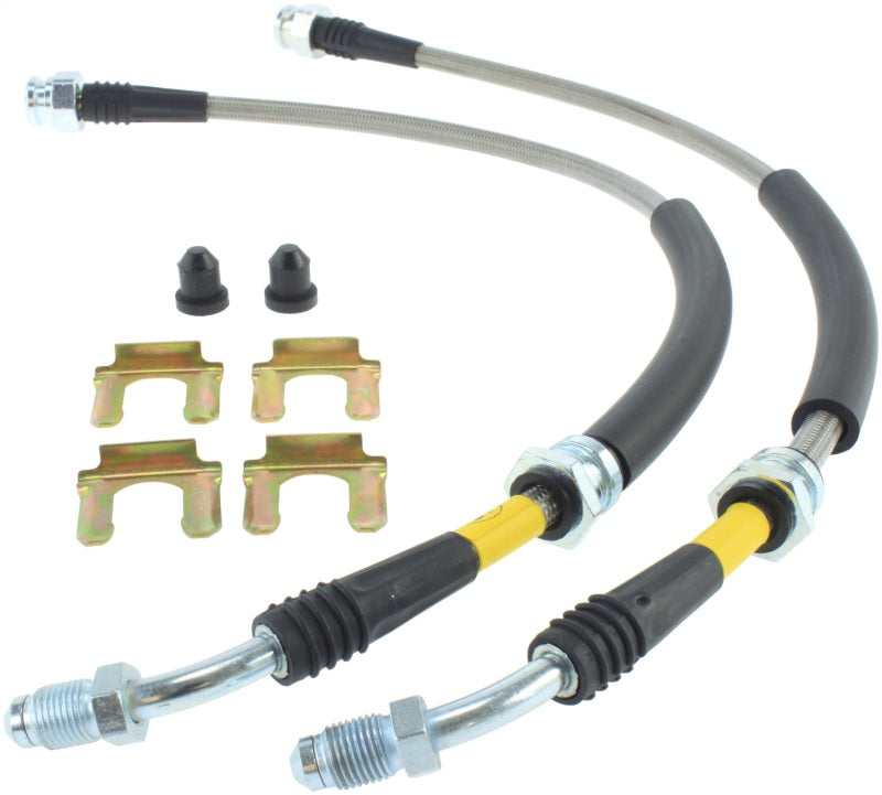 StopTech 07-09 Mazdaspeed3 / 04-07 Mazda 3 Stainless Steel Front Brake Lines Stoptech Brake Line Kits AXOPROS