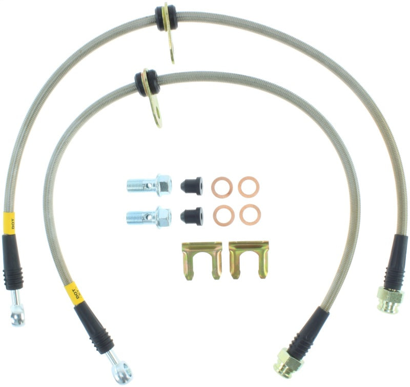 StopTech 08-09 WRX & STi Stainless Steel Front Brake Lines Stoptech Brake Line Kits AXOPROS