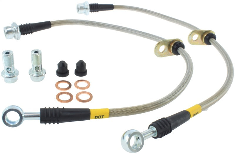 StopTech 08-10 Toyota Land Cruiser Front Stainless Steel Brake Line Kit Stoptech Brake Line Kits AXOPROS