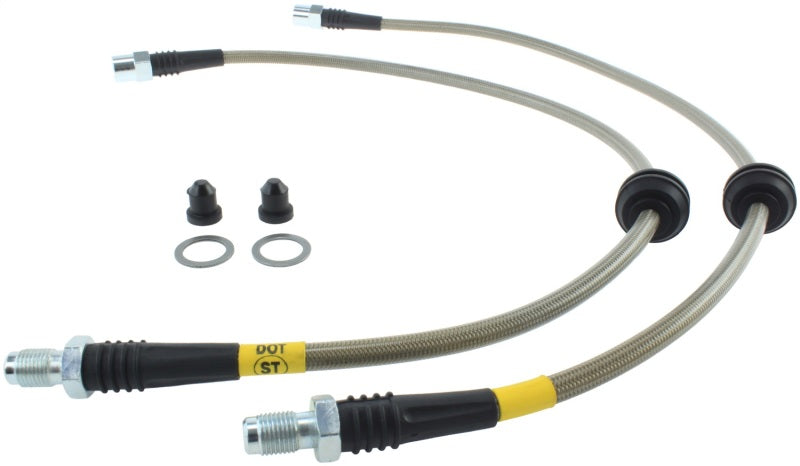 StopTech 08-13 Mini Cooper / 11-14 Mini Countryman Stainless Steel Front Brake Lines Stoptech Brake Line Kits AXOPROS