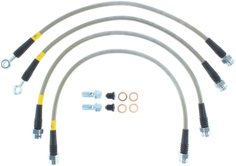 StopTech 08-17 Chevrolet Silverado 1500 Stainless Steel Rear Brake Lines Stoptech Brake Line Kits AXOPROS