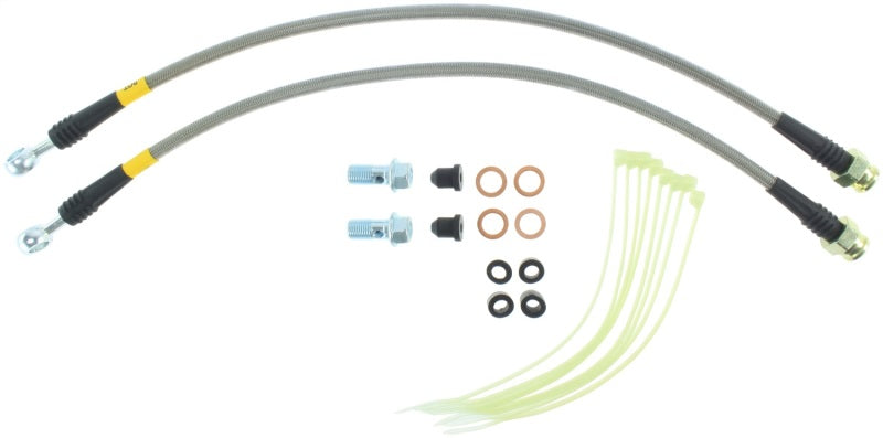 StopTech 11-14 Jeep Grand Cherokee (all) Stainless Steel Front Brake Lines Stoptech Brake Line Kits AXOPROS