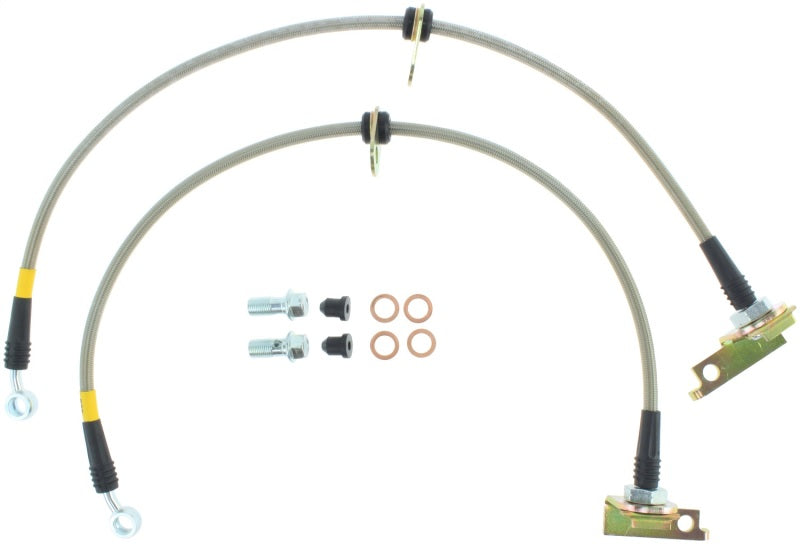 StopTech 11-15 Honda CR-Z / 09-14 Honda Fit Stainless Steel Front Brake Lines Stoptech Brake Line Kits AXOPROS