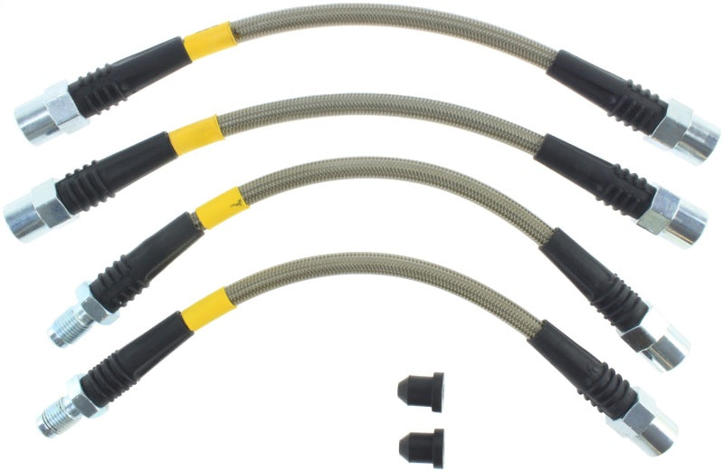 StopTech 87-91 BMW M3 / 89-4/91 325/328 Series (E30/E36) Rear Stainless Steel Brake Line Kit Stoptech Brake Line Kits AXOPROS