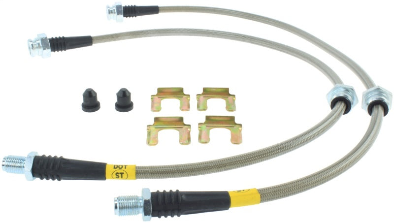 StopTech 89-98 Nissan 240SX (5 Lug w/ 300ZX Upgrade) Front Stainless Steel Brake Lines Stoptech Brake Line Kits AXOPROS
