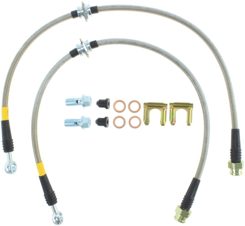 StopTech 93-01 Impreza Stainless Steel Front Brake Lines Stoptech Brake Line Kits AXOPROS
