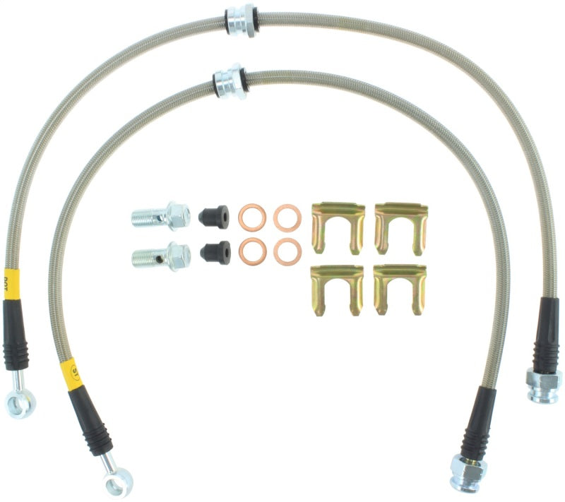 StopTech 95-99 Mitsubishi Eclipse Stainless Steel Front Brake Lines Stoptech Brake Line Kits AXOPROS