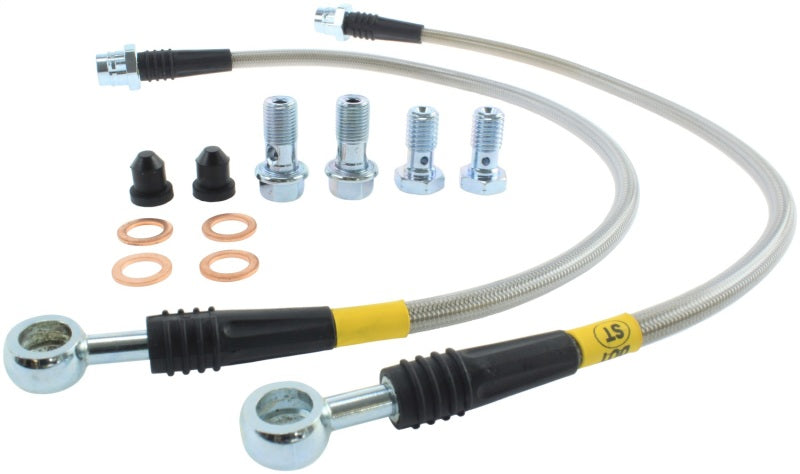 StopTech 98-06 Golf 1.8 Turbo/VR6/20th Ann Front Stainless Steel Brake Line Kit Stoptech Brake Line Kits AXOPROS