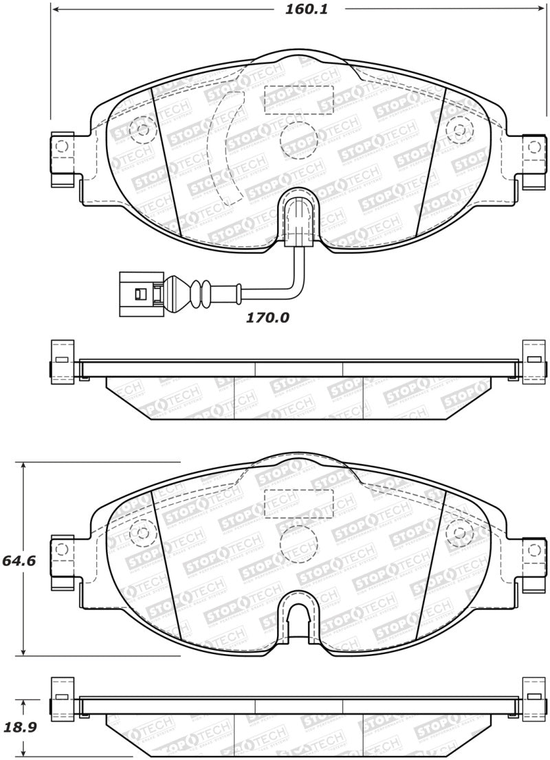 StopTech Street Brake Pads - Front Stoptech Brake Pads - OE AXOPROS