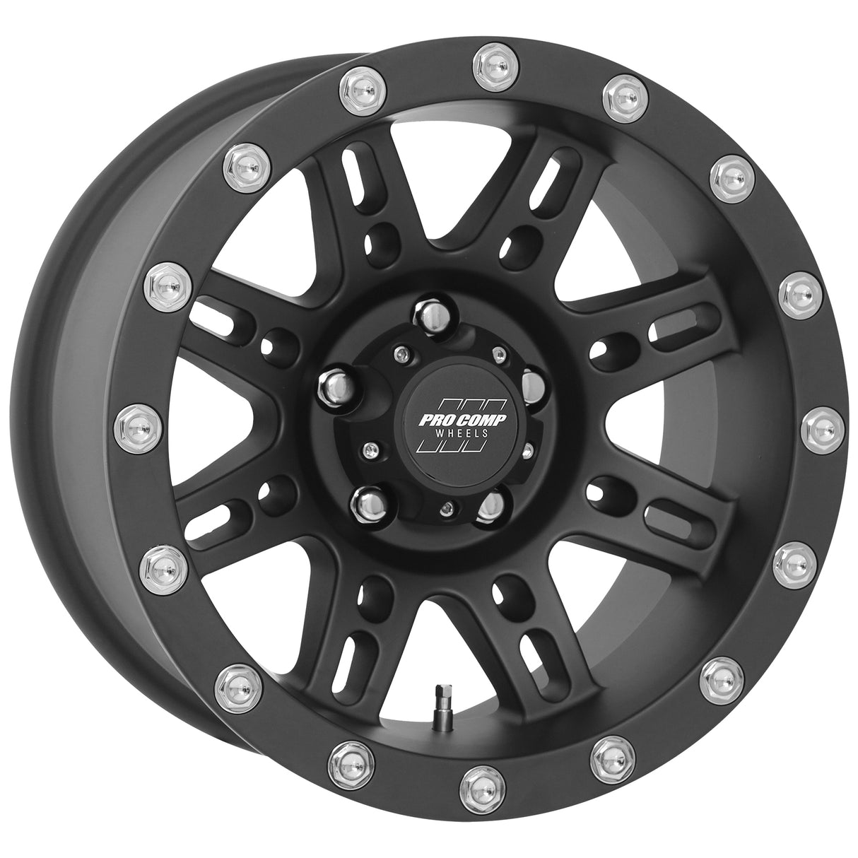 Stryker Matte Black 16x8 5x4.5 4.5BS Offset 0mm Cap P/N 703154500 Pro Comp Wheel  AXOPROS