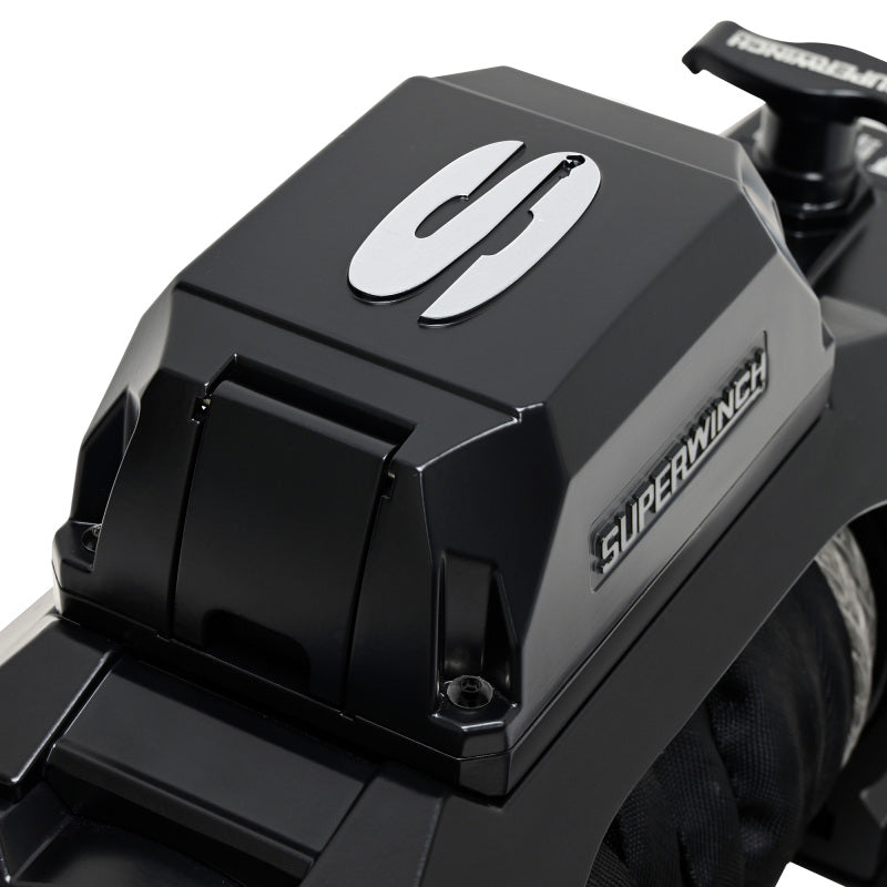 Superwinch 10000 LBS 12V DC 3/8in x 80ft Synthetic Rope SX10SR Winch - Semi Gloss Black Superwinch Winches AXOPROS
