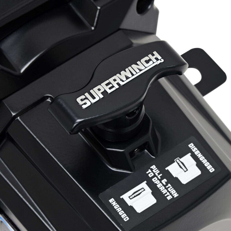 Superwinch 10000 LBS 12V DC 3/8in x 80ft Synthetic Rope SX10SR Winch - Semi Gloss Black Superwinch Winches AXOPROS