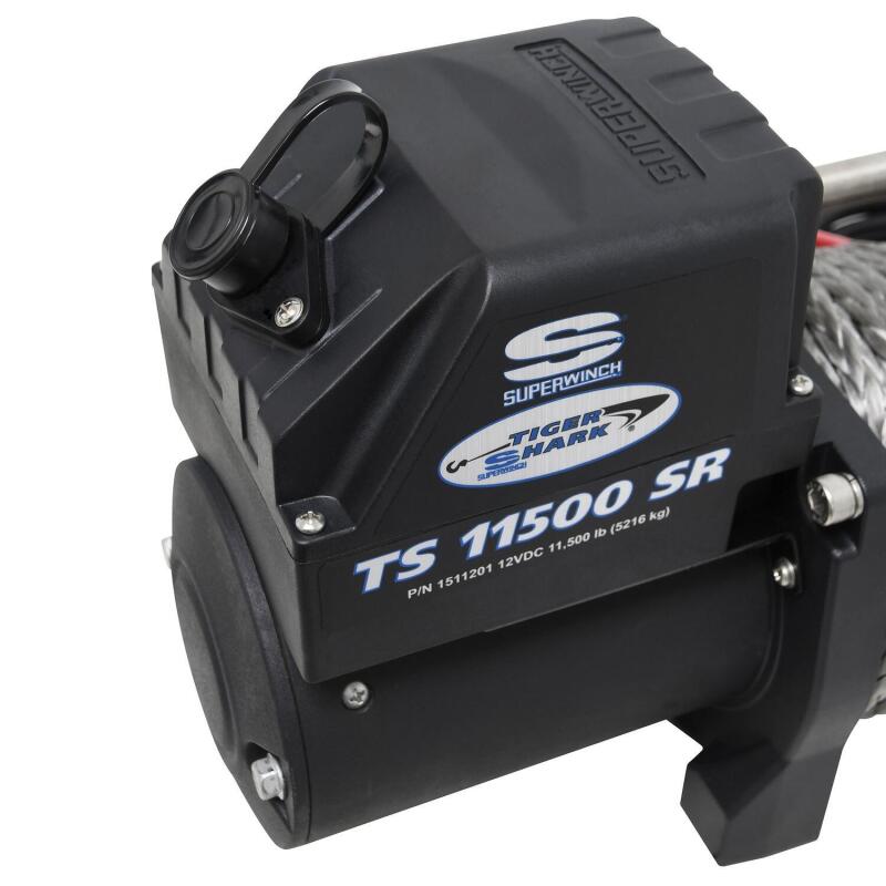 Superwinch 11500 LBS 12V DC 3/8in x 80ft Synthetic Rope Tiger Shark 11500 Winch Superwinch Winches AXOPROS