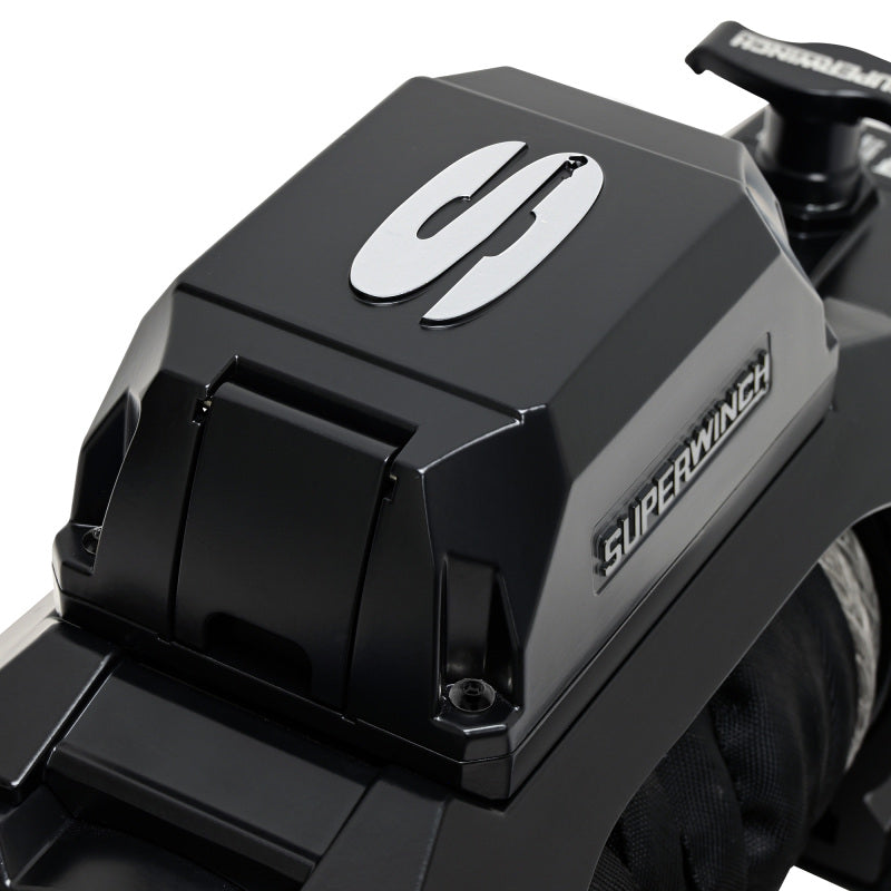 Superwinch 12000 LBS 12V DC 3/8in x 80ft Synthetic Rope SX12SR Winch - Semi Gloss Black Superwinch Winches AXOPROS