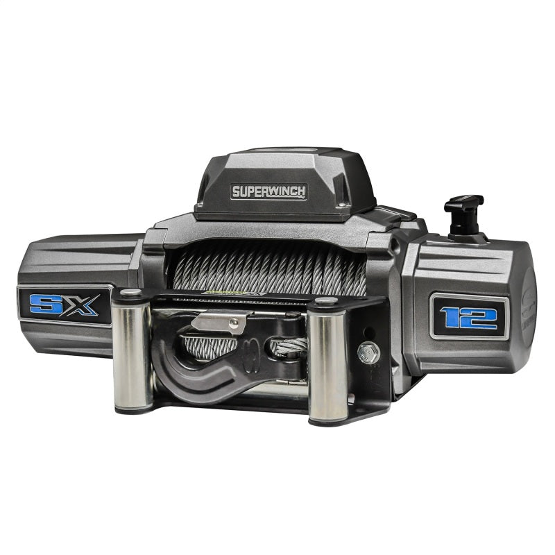 Superwinch 12000 LBS 12V DC 3/8in x 85ft Wire Rope SX 12000 Winch - Graphite Superwinch Winches AXOPROS