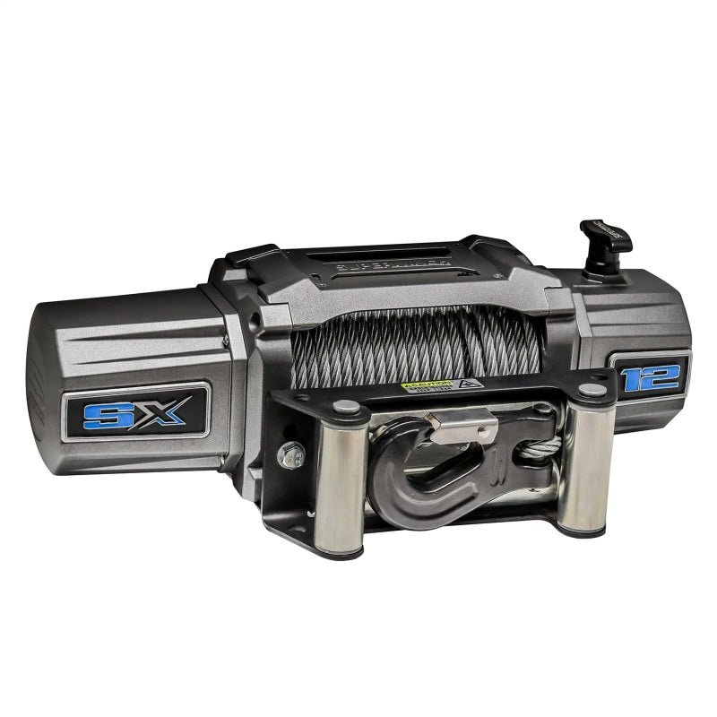 Superwinch 12000 LBS 12V DC 3/8in x 85ft Wire Rope SX 12000 Winch - Graphite Superwinch Winches AXOPROS