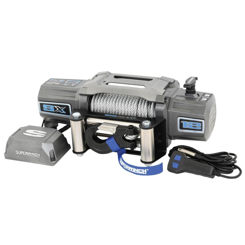 Superwinch 12000 LBS 12V DC 3/8in x 85ft Wire Rope SX 12000 Winch - Graphite Superwinch Winches AXOPROS