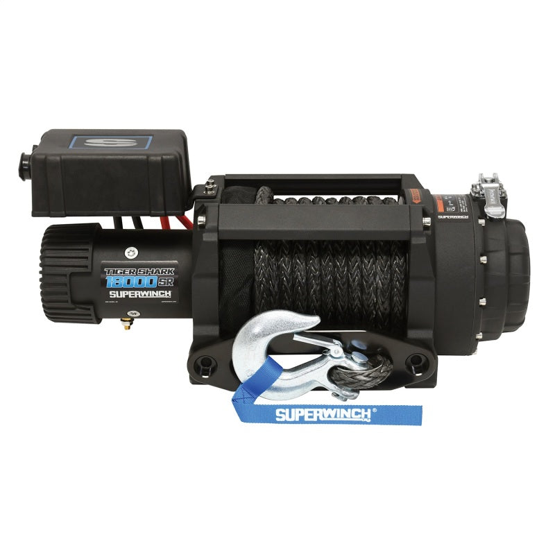 Superwinch 18000 LBS 12V DC 33/64in x 79 ft Synthetic Rope Tiger Shark 18000SR Winch Superwinch Winches AXOPROS