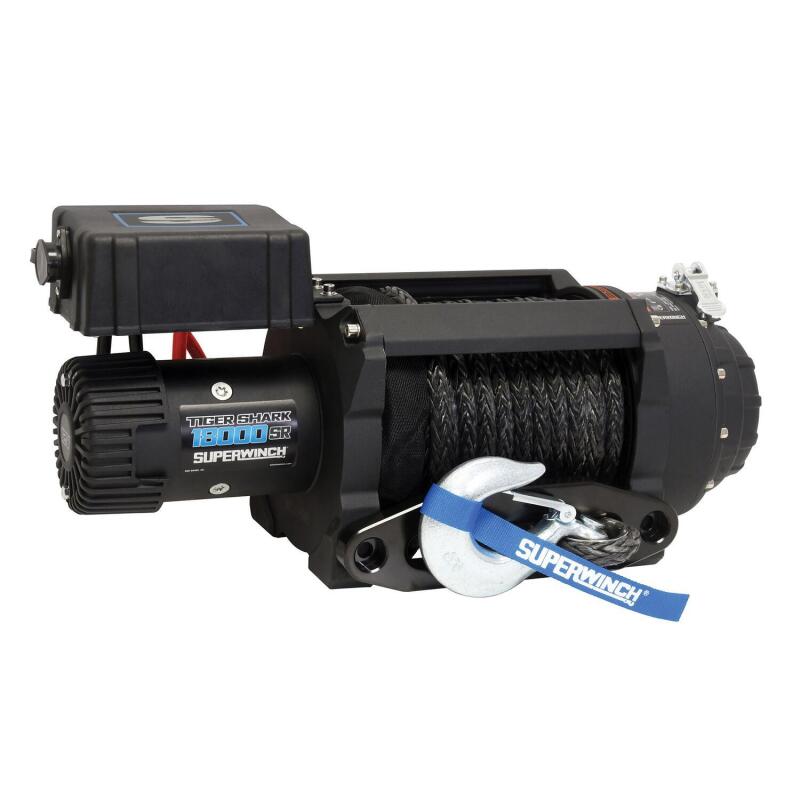 Superwinch 18000 LBS 12V DC 33/64in x 79 ft Synthetic Rope Tiger Shark 18000SR Winch Superwinch Winches AXOPROS
